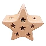 オーナメント ★星形 スター 星形透かし彫り オブジェ 置物 おしゃれ 白薄化粧 陶器 テラコッタ ガーデンライト用 184