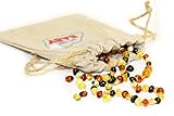100% Natural Baltic Amber Teething Necklace for Baby, Full Baroque Style Beads, Great for Girls and 
