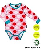 北欧ベビー服 長袖ロンパース 肌着 ボディスーツ 水玉 3-9ヶ月/9-18ヶ月 Maxomorra マクソモーラ Polkadot (74/80)