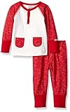 Coccoli Baby Double Knit/Jersey Cotton 2 Piece Set Cranberry Slub 3 Months [並行輸入品]
