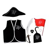 SODIAL(R)7件海賊メイクセット子供の衣装