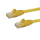 StarTech.com カテゴリー6 LANケーブル(Cat6) RJ45モールディングコネクタ(ツメ折れ防止カバー付き) 10m イエロー N6PATC10MYL