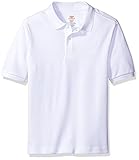 Dockers Big Boys' Uniform Short Sleeve Pique Polo White Medium/10/12 [並行輸入品]