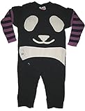でっかいパンダちゃん　ロンパース：クロ 　60ｃｍ・80ｃｍ (60ｃｍ)
