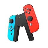Switch Joycon 充電グリップ Nintendo Switch & OLED モデル対応 V 型 ジョイコン コントローラー充電器 インジケーター付き (Black)