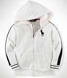 Ralph Lauren（ラルフ ローレン）ビッグ ポニー スポーティー フード付 パーカー キッズ（白色・黒色）【月齢：2歳・3歳】（並行輸入品） (3T（3歳）, 白色)