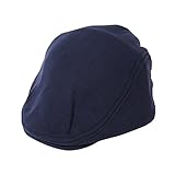 JOKnet キッズ コットン ハンチング帽 帽子 子供 子ども 女の子 男の子 無地 F(50～52cm) ネイビー