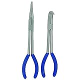 2 Piece 11" Straight & 90° Angle Long Reach Pliers [並行輸入品]