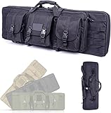 エアガンケース ライフルケース スポンジ ガンリュック，95/105/118/140cmタクティカルロングダブルライフルバックパックガンバッグ射撃場ハンティング用，タクティカルダブルカービンロングライフルバッグガンケース (Color : Black, Size : 140cm) (118cm,Black)