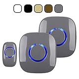 SadoTechモデルCXR Wireless Doorbell with 1ボタンリモートand 2プラグイン受信機オペレーティングat over 500-feet範囲with over 50チャイ