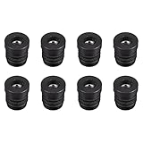 uxcell インサート 丸チューブ用 M6ねじ付き 19 mm外径丸管用 ラウンド 黒いプラスチックプラグ キャスターインサート チェアエンドキャップ 家具脚プラグ 8個