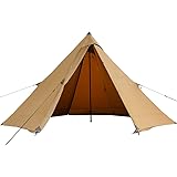 Soomloom八角形タワーテントElk4.0焚き火可 ポリコットンTC素材 ファイアプレイス 遮熱性/耐火性/耐水性 サンシェード/アウトドア カーキ キャンプ&ハイキング