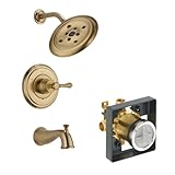 デルタDelta ktsdca-t14497-h797-cz Cassidyタブ/シャワーキットpressure-balance単一機能カートリッジメタルレバーハンドル付き、シャンパンブロンズシャンパ