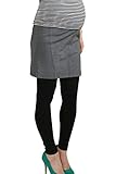 Sweet Mommy ポンチ素材 タイトスカート付き レギンス お腹リブ コットンストレッチリブ 美シルエット 産前産後 マタニティボトム マタニティ/M チャコール