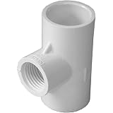 Genova Products 31481CP 3/4-Inch by 1/2-Inch Female Iron Pipe Thread Reducing PVC Pipe Tee - 10 Pack
