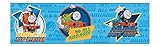York Wallcoverings BT2904BDSMP Thomas The Train 8 X 10 Wallpaper Memo Sample, Ocean Blue/Tangerine O