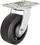 RWM Casters Economy 52 Series Plate Caster Swivel Rubber on Iron Wheel Roller Bearing 810 lbs Capaci