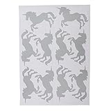 Blesiya ユニコーン　リムーバブル　壁　ステッカー　アートデカール　ビニール　キッズベッドルーム　DIY　装飾　取り外し可能　全3色　 - 銀