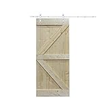 6.6 Ftホワイトスライドドアハードウェアセットスライドドアハードウェアセットwith Unfinished Solid Wood Pineスラブ内部バーンドア