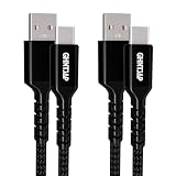 GHNTJAP USB Type C ケーブ ル 1M 【2本セット】 USB A to USB C ケーブル 3A急速充電 QC3.0対応 タイプC ケーブル iPhone16/Galaxy/Pixel/Xperia/LG等USB-C機器対応 ナイロン編み ブラック