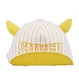 Spinas(スピナス) キッズ ベビー 帽子 キャップ ロゴ 牛 ストライプ SUPER メッシュ 夏　耳付き つば かわいい 日よけ UVカット 熱中症 防止 おでかけ 男の子 女の子 全2色 ブ