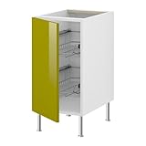 IKEA(イケア) FAKTUM ルブリーク アブストラクト グリーン 40 cm 79906306 ベースキャビネット ワイヤーバスケット付、ルブリーク アブストラクト グリーン