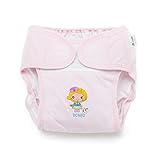 ベビー布おむつカバー 貝児楽 外ベルト コットン 綿 ガール柄 リーフ柄 飛行機柄 さる柄 赤ちゃん 新生児 乳児 幼児 成形 保育園 通気性 やわらか 高吸収 (ガール柄-1枚, M (6ヶ月~12