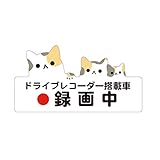 Biijo ドライブレコーダー 防水・耐熱 ステッカー シール 猫 ねこ ネコ サイズ 縦8.8cm×横17cmドライブレコーダーシール ドライブレコーダーステッカーあおり運転対策 (D.ミケ)