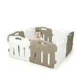 フォレストベビーサークル 連結して拡張可能♪ 8枚セット if03-mcwt (モカグレー＆ホワイト)