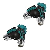 Fenteer ホーススプリッタ　水パイプ　ホースコネクタ ガーデン 蛇口継手　分岐継手　園芸散水パーツ 　Yバルブ　3/4 インチ2本セット