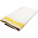 日本製　麻混グラスタオル　綿50％　麻50％　40×70 プロ用　業務用【10枚入り】 (黄ボーダー)