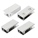 Hommy　ガラスクリップクランプ　8-12mm 厚さ　ウォールマウント　シルバートーン　4個入り