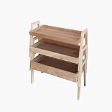 棚とストレージの棚、単層の多層ラックのラックの分類ストレージボックスのストレージラック、簡単なインストール , wood color (a set of 3 layers)