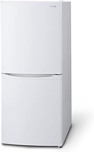 アイリスオーヤマ 冷蔵庫 142L (幅約50cm) 冷凍室52L 右開き 静音 ホワイト IRSD-14A-W - 1