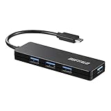 バッファロー BUFFALO USB ハブ PS5 iMac MacBook Air / Pro 対応 TypeC USB3.1 Gen1 4ポート バスパワー ブラック スリム設計 軽量 リモート テレワーク 在宅勤務 BSH4U125C1BK