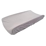 My Blankee Swiss Dot Minky Changing Pad Cover Silver 16 x 32 [並行輸入品]