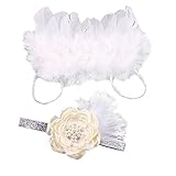 Domybestベビー服 バラと天使の羽 小道具を取る 新生児 百日記念 写真 撮影 小道具ヘアバンド付を飾る かわいい ベイビー百日記念 出産祝い 0-6ヶ月に適して