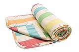 Henry and Brothers Large Double-layer Toddler Blanket, Relaxed Rainbow Stripe by Henry and Brothers