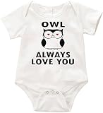 VRW Owl Always Love Youユニセックスワンジーロンパースボディスーツ カラー: ホワイト
