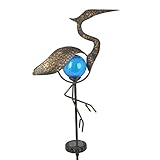 Moonrays 92521 Solar Powered White LED Forward Facing Crane Stake Light, Antique Bronze Finish by Mo
