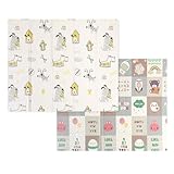 innokids プレイマット 赤ちゃん ベビーマット 折り畳み 200*180*2cm ベビープレイマット ベビーマット 赤ちゃんマット 赤ちゃんプレイマット厚手 防水 防音 大判 出産祝い(犬のライフ, 200*180*2cm)