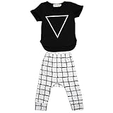 Junda 赤ちゃん 服 春 夏 普段着 綿 Tシャツ 半袖 ツーピース 出産祝い プレゼント (L, 半袖Tシャツ+パンツ)