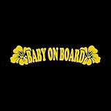 ハイビスカス BABY ON BOARD ステッカー イエロー 黄 vv0038-17y
