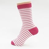 (グレェド) Groedoキッズ ソックス サイズ1-2 ( 12 ～ 14 cm) ラズベリー ・ オーキッド ・ 白 ストライプ オーガニックコットン