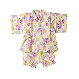 MIKIHOUSE(ミキハウス)さくら＆市松柄 うさこ甚平スーツ（80cm・90cm） ８０ｃｍ,ライトグリーン