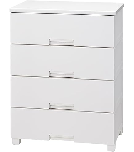 Amazon｜ニューライフ 4段 ホワイト チェスト タンス ワイドタイプ 4段