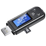 EWIN bluetooth レシーバー Bluetooth 5.3 トランスミッター LCDデジタルディスプレイ『TFカード 4つのモード』Bluetooth受信/送信に対応 カードリーダ ハンズフリー通話/ナビゲーション放送/Bluetoothイヤホン/車載スピーカー/TV/ホームステレオ 3.5mm USB充電搭載 小型 充電しながら使用可 日本語取扱説明書付き (Black)