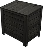 ウッディパコカ（ごみ箱カバー） 国産杉：横板 外寸：幅715×奥行517×高さ715＋10ｍｍ CB（チャコールブラック）色