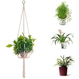 プラントハンガー KINDEN 植物ホルダー 鉢 吊り下げ 綿ロープ 現代風飾り 多肉/花/観葉植物 ロープ インテリア 屋内 屋外 天井デッキ