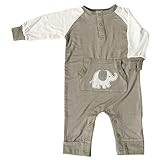Silkberryベビー竹長袖ロンパースモカElephant 0 – 3 M